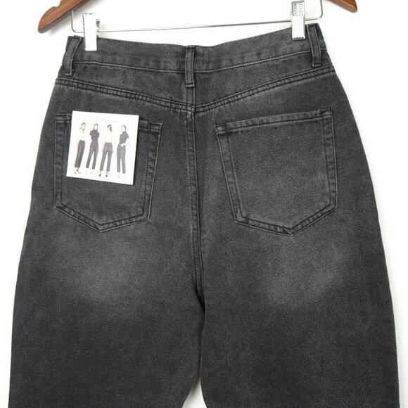 Rhinestone Jeans Simple Society Size 9 Gray Button Fly Cropped Straight Frayed - Picture 6 of 10